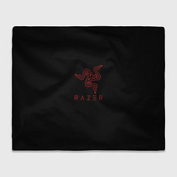 Плед флисовый Razer red logo, цвет: 3D-велсофт