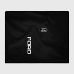 Плед флисовый Ford logo white steel, цвет: 3D-велсофт