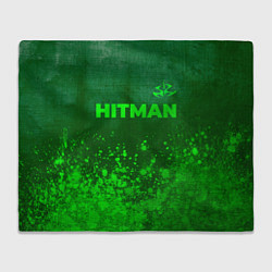 Плед флисовый Hitman - green gradient посередине, цвет: 3D-велсофт