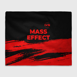 Плед флисовый Mass Effect - red gradient посередине, цвет: 3D-велсофт