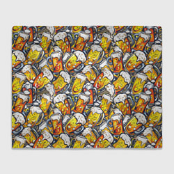 Плед флисовый Граффити пиво пенное, цвет: 3D-велсофт