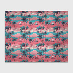 Плед флисовый Летний закат на море паттерн-текстура, цвет: 3D-велсофт