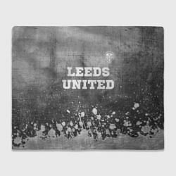 Плед флисовый Leeds United - grey gradient посередине, цвет: 3D-велсофт