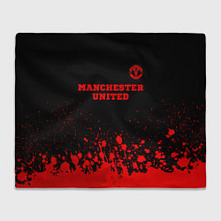 Плед флисовый Manchester United - red gradient посередине, цвет: 3D-велсофт