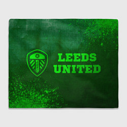 Плед флисовый Leeds United - green gradient по-горизонтали, цвет: 3D-велсофт