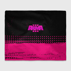 Плед флисовый ARMA розовая геометрия, цвет: 3D-велсофт