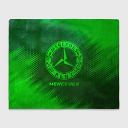 Плед флисовый Mercedes - green gradient, цвет: 3D-велсофт