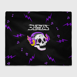 Плед флисовый Eagles неоновый череп, цвет: 3D-велсофт