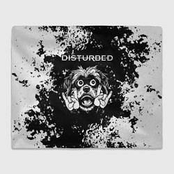 Плед флисовый Disturbed рок пес, цвет: 3D-велсофт