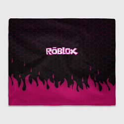 Плед флисовый Roblox fire pink, цвет: 3D-велсофт