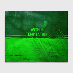 Плед флисовый Within Temptation - green gradient посередине, цвет: 3D-велсофт