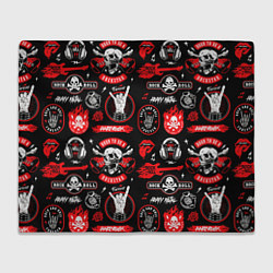 Плед флисовый Рок звезда паттерн, цвет: 3D-велсофт