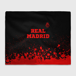 Плед флисовый Real Madrid - red gradient посередине, цвет: 3D-велсофт