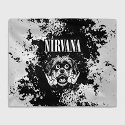 Плед флисовый Nirvana рок пес, цвет: 3D-велсофт