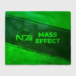 Плед флисовый Mass Effect - green gradient по-горизонтали, цвет: 3D-велсофт