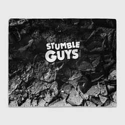 Плед флисовый Stumble Guys black graphite, цвет: 3D-велсофт