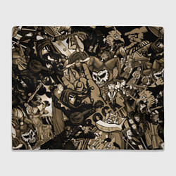 Плед флисовый Король и шут средневековья играют рок, цвет: 3D-велсофт