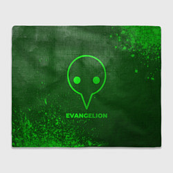 Плед флисовый Evangelion - green gradient, цвет: 3D-велсофт