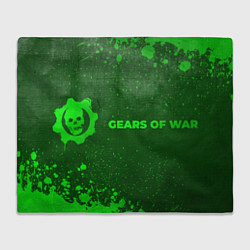 Плед флисовый Gears of War - green gradient по-горизонтали, цвет: 3D-велсофт