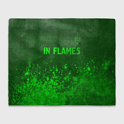 Плед флисовый In Flames - green gradient посередине, цвет: 3D-велсофт