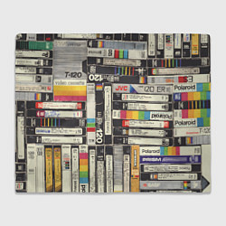 Плед флисовый Видеокассеты vhs, цвет: 3D-велсофт
