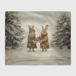 Плед Зайчата идут на новый год