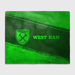 Плед флисовый West Ham - green gradient по-горизонтали, цвет: 3D-велсофт