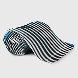 Плед флисовый Сине-чёрные полосы на белом фоне, цвет: 3D-велсофт — фото 2