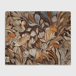 Плед флисовый Спокойная ботаническая иллюстрация, цвет: 3D-велсофт