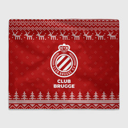 Плед флисовый Новогодний Club Brugge с оленями, цвет: 3D-велсофт