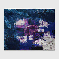 Плед флисовый Глитч текстура - искаженное пространство, цвет: 3D-велсофт