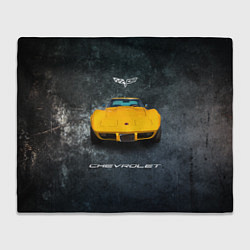Плед флисовый Спортивный американский Chevrolet Corvette, цвет: 3D-велсофт