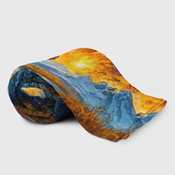 Плед флисовый Лев и падение метеорита, цвет: 3D-велсофт — фото 2