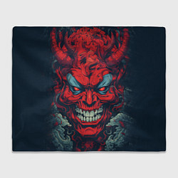 Плед флисовый Red demon Oni, цвет: 3D-велсофт