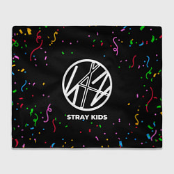 Плед флисовый Stray Kids конфети, цвет: 3D-велсофт