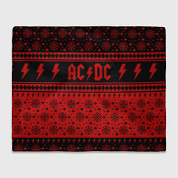 Плед флисовый ACDC christmas sweater, цвет: 3D-велсофт