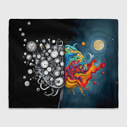 Плед флисовый Креативный мозг, цвет: 3D-велсофт