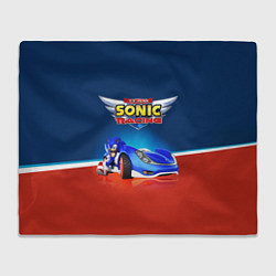 Плед флисовый Hedgehog - Sonic racing team, цвет: 3D-велсофт