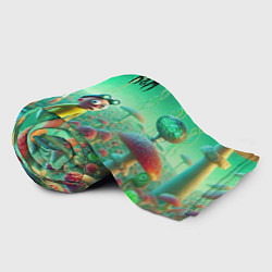 Плед флисовый Рик и Морти изучают планету мухоморов - нейроарт ф, цвет: 3D-велсофт — фото 2