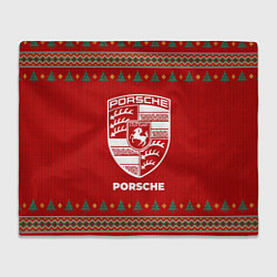 Плед флисовый Porsche new year, цвет: 3D-велсофт