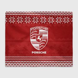 Плед флисовый Новогодний Porsche, цвет: 3D-велсофт