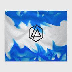 Плед флисовый Linkin park blue flame, цвет: 3D-велсофт