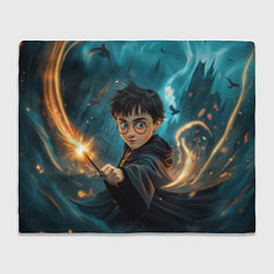 Плед флисовый Гарри Поттер волшебник, цвет: 3D-велсофт