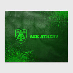 Плед флисовый AEK Athens - green gradient по-горизонтали, цвет: 3D-велсофт