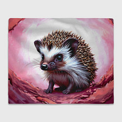 Плед флисовый Ежик в розовом свете, цвет: 3D-велсофт