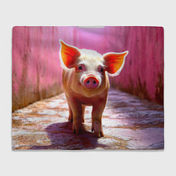 Плед флисовый Поросенок в розовом, цвет: 3D-велсофт