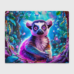 Плед флисовый Лемур в сказочном лесу, цвет: 3D-велсофт