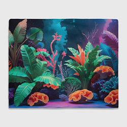Плед флисовый Морские растения, цвет: 3D-велсофт