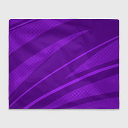 Плед флисовый Фиолетовый однотонный абстракция с полосой, цвет: 3D-велсофт