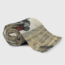 Плед флисовый Бэтмен летит между домами, цвет: 3D-велсофт — фото 2